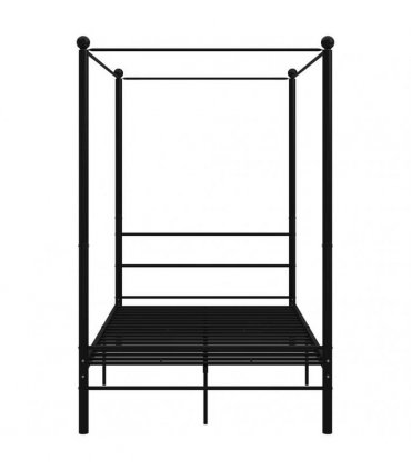 vidaXL Bed Frame with Canopy without Mattress Black 140x200 cm Metal