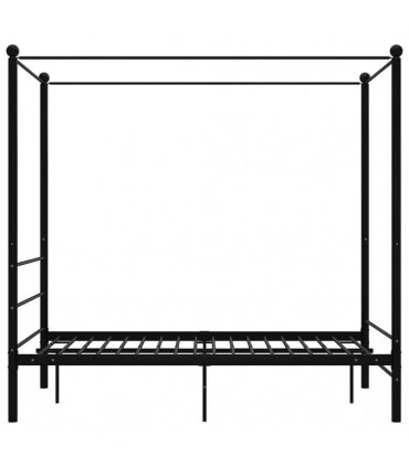 vidaXL Bed Frame with Canopy without Mattress Black 140x200 cm Metal