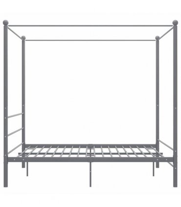 vidaXL Canopy Bed Frame without Mattress Grey Metal 160x200 cm
