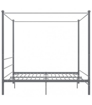 vidaXL Canopy Bed Frame without Mattress Grey Metal 180x200 cm