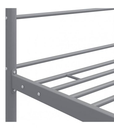 vidaXL Canopy Bed Frame without Mattress Grey Metal 180x200 cm