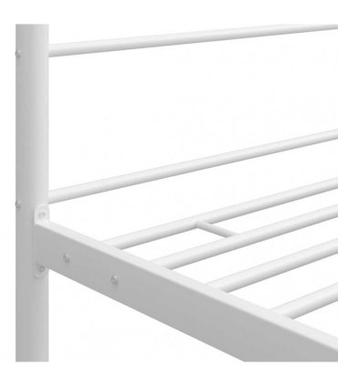 vidaXL Canopy Bed Frame without Mattress White Metal 200x200 cm