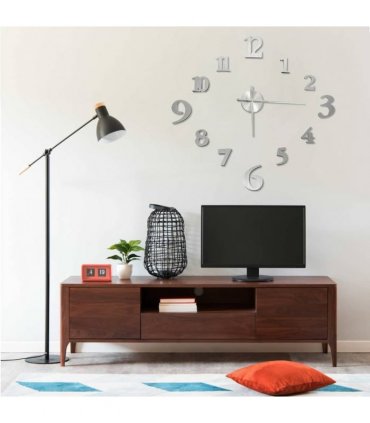 vidaXL 3D Wall Clock Modern Design Silver 100 cm XXL