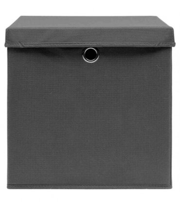 vidaXL Storage Boxes with Covers 4 pcs 28x28x28 cm Grey