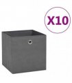 vidaXL Storage Boxes 10 pcs Non-woven Fabric 28x28x28 cm Grey