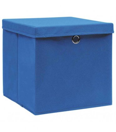 vidaXL Storage Boxes with Covers 4 pcs 28x28x28 cm Blue
