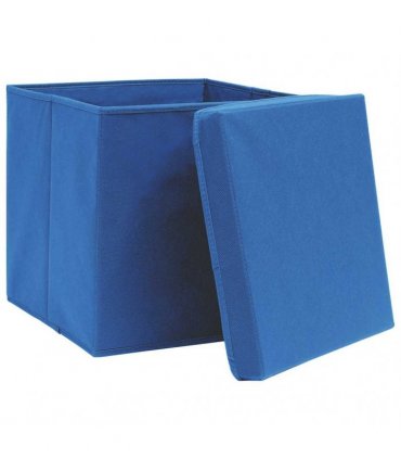 vidaXL Storage Boxes with Covers 4 pcs 28x28x28 cm Blue