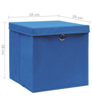 vidaXL Storage Boxes with Covers 4 pcs 28x28x28 cm Blue