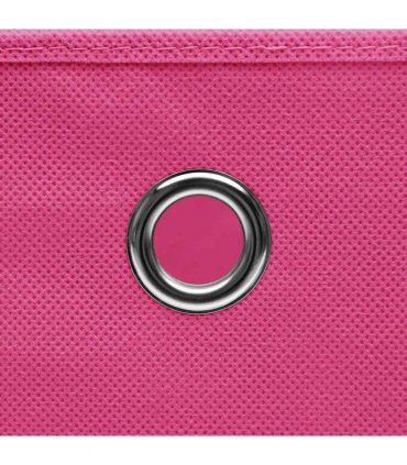 vidaXL Storage Boxes with Covers 10 pcs 28x28x28 cm Pink