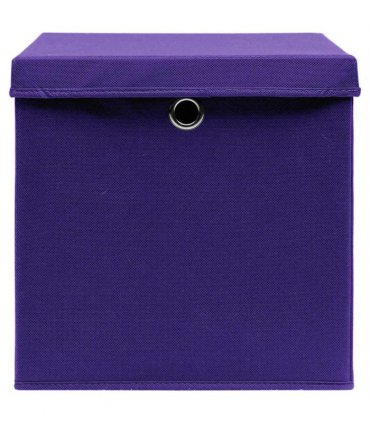 vidaXL Storage Boxes with Covers 10 pcs 28x28x28 cm Purple