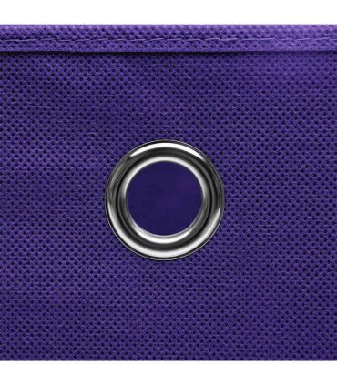 vidaXL Storage Boxes with Covers 10 pcs 28x28x28 cm Purple