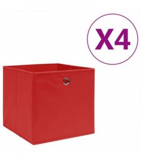 vidaXL Storage Boxes 4 pcs Non-woven Fabric 28x28x28 cm Red
