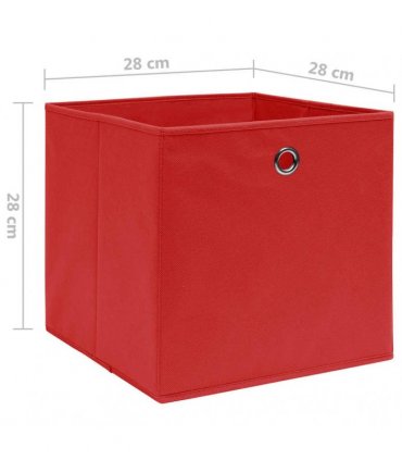 vidaXL Storage Boxes 4 pcs Non-woven Fabric 28x28x28 cm Red