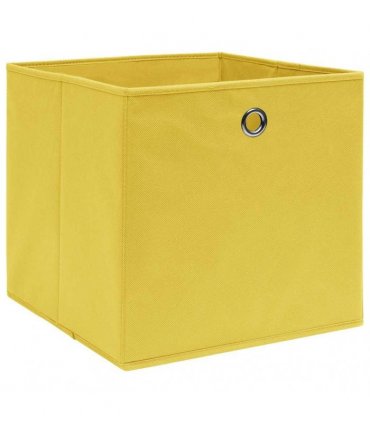 vidaXL Storage Boxes 10 pcs Non-woven Fabric 28x28x28 cm Yellow