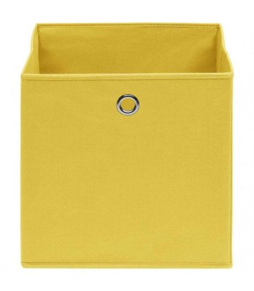 vidaXL Storage Boxes 10 pcs Non-woven Fabric 28x28x28 cm Yellow