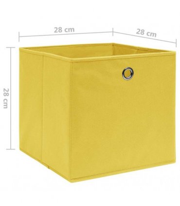 vidaXL Storage Boxes 10 pcs Non-woven Fabric 28x28x28 cm Yellow