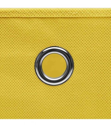 vidaXL Storage Boxes with Covers 10 pcs 28x28x28 cm Yellow