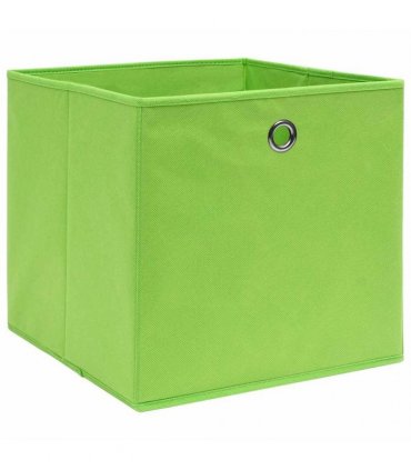 vidaXL Storage Boxes 10 pcs Non-woven Fabric 28x28x28 cm Green