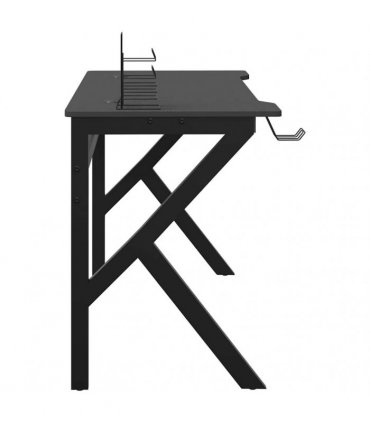 vidaXL Gaming Desk with K Shape Legs Black 110x60x75 cm