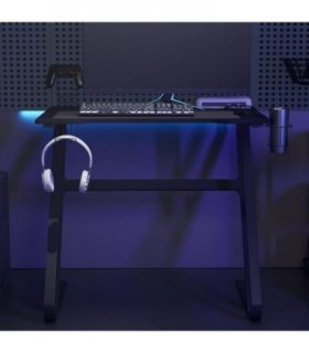 vidaXL Gaming Desk with ZZ Shape Legs Black 90x60x75 cm