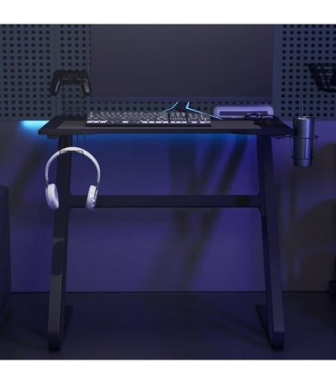 vidaXL Gaming Desk with ZZ Shape Legs Black 90x60x75 cm