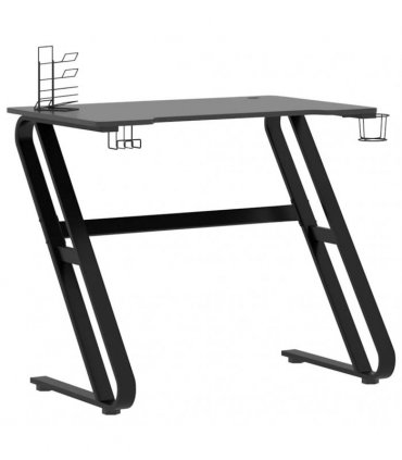 vidaXL Gaming Desk with ZZ Shape Legs Black 90x60x75 cm