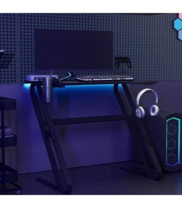 vidaXL Gaming Desk with ZZ Shape Legs Black 90x60x75 cm