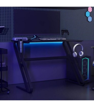 vidaXL Gaming Desk with ZZ Shape Legs Black 110x60x75 cm
