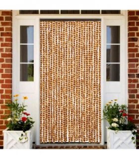 vidaXL Insect Curtain Ochre and White 100x220 cm Chenille