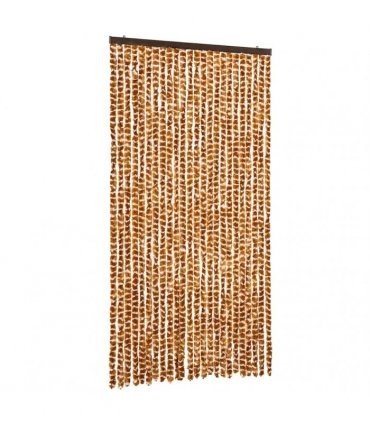 vidaXL Insect Curtain Ochre and White 100x220 cm Chenille