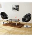 vidaXL Bar Stools 2 pcs Black Faux Leather