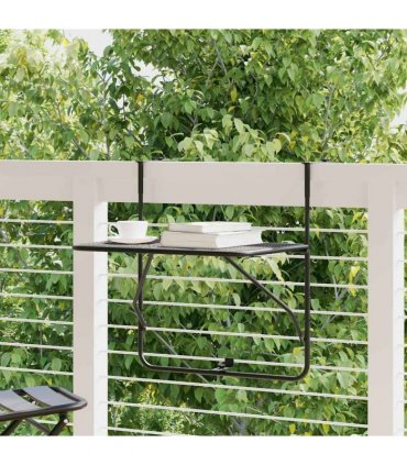 vidaXL Balcony Table Black 60x40 cm Steel