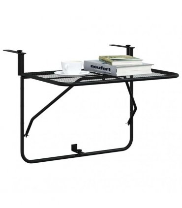 vidaXL Balcony Table Black 60x40 cm Steel