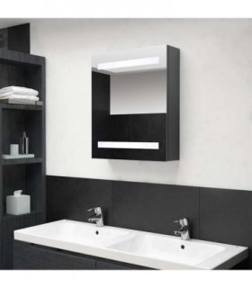 vidaXL LED Bathroom Mirror Cabinet Grey 50x14x60 cm