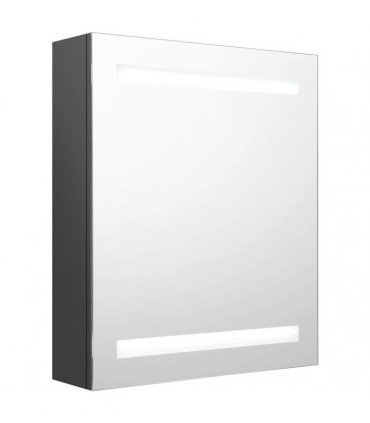 vidaXL LED Bathroom Mirror Cabinet Grey 50x14x60 cm