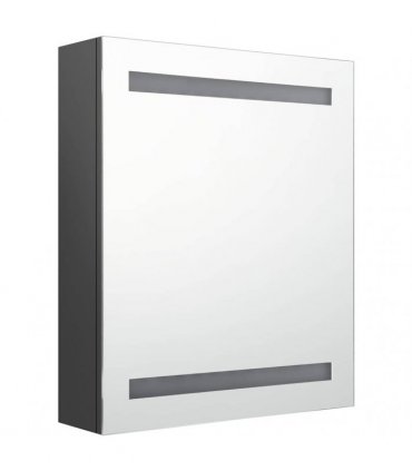 vidaXL LED Bathroom Mirror Cabinet Grey 50x14x60 cm