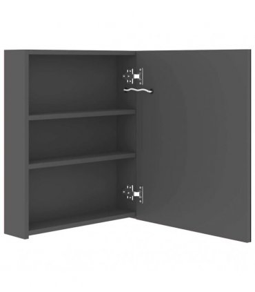 vidaXL LED Bathroom Mirror Cabinet Grey 50x14x60 cm