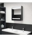 vidaXL LED Bathroom Mirror Cabinet Shining Grey 50x14x60 cm