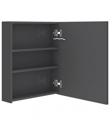 vidaXL LED Bathroom Mirror Cabinet Shining Grey 50x14x60 cm