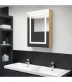 vidaXL LED Bathroom Mirror Cabinet Oak 50x13x70 cm