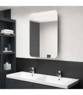 vidaXL LED Bathroom Mirror Cabinet Oak 60x11x80 cm