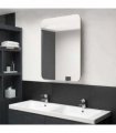 vidaXL LED Bathroom Mirror Cabinet Oak 60x11x80 cm