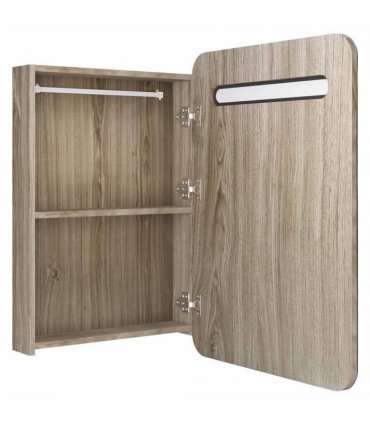 vidaXL LED Bathroom Mirror Cabinet Oak 60x11x80 cm