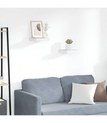 vidaXL Floating Wall Shelves 2 pcs Oak and White 23x23,5x3,8 cm MDF