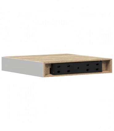 vidaXL Floating Wall Shelves 2 pcs Oak and White 23x23,5x3,8 cm MDF