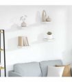 vidaXL Floating Wall Shelves 4 pcs Oak and White 23x23,5x3,8 cm MDF