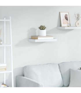vidaXL Floating Wall Shelf Oak and White 40x23.5x3.8 cm MDF