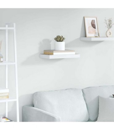 vidaXL Floating Wall Shelf Oak and White 40x23.5x3.8 cm MDF