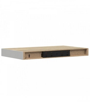 vidaXL Floating Wall Shelf Oak and White 40x23.5x3.8 cm MDF