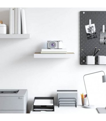 vidaXL Floating Wall Shelf Oak and White 40x23.5x3.8 cm MDF